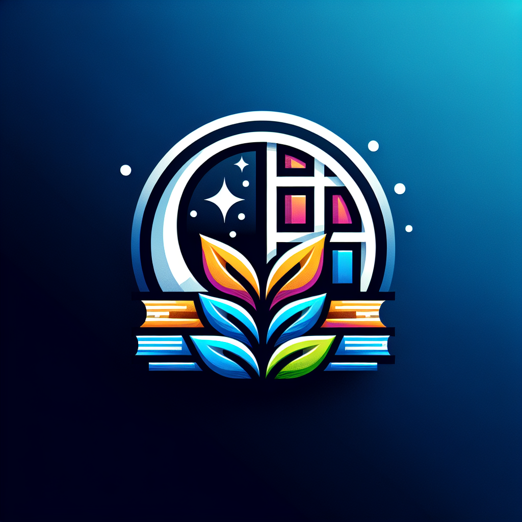 Se necesita un logo para un sitio centrado en la educación, que representa una ventana al conocimiento y la expansión intelectual, mientras mantiene una estética moderna y llamativa.